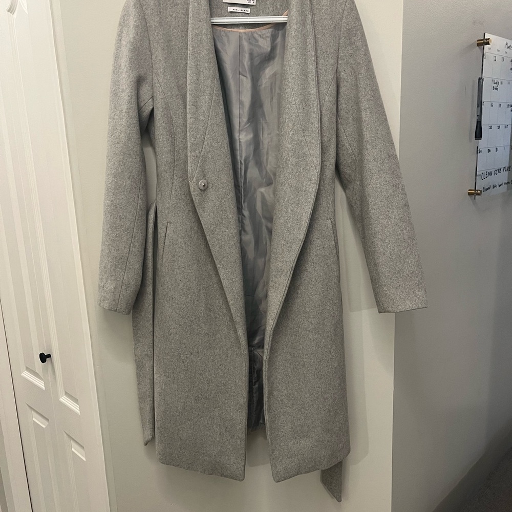 Women’s Gray Wool-Blend Long Coat